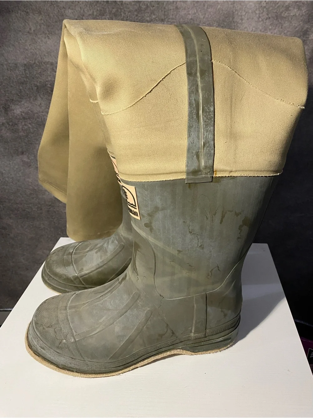 Hodgman Insulated Canvas Hip Waders Mens Size 10 Green Fishing Boots